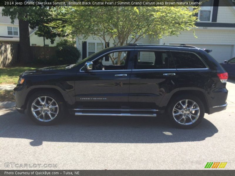 Brilliant Black Crystal Pearl / Summit Grand Canyon Jeep Brown Natura Leather 2014 Jeep Grand Cherokee Summit