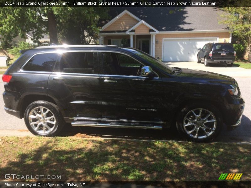 Brilliant Black Crystal Pearl / Summit Grand Canyon Jeep Brown Natura Leather 2014 Jeep Grand Cherokee Summit