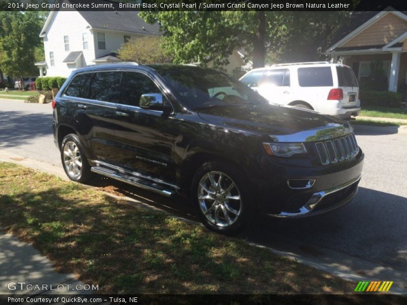 Brilliant Black Crystal Pearl / Summit Grand Canyon Jeep Brown Natura Leather 2014 Jeep Grand Cherokee Summit