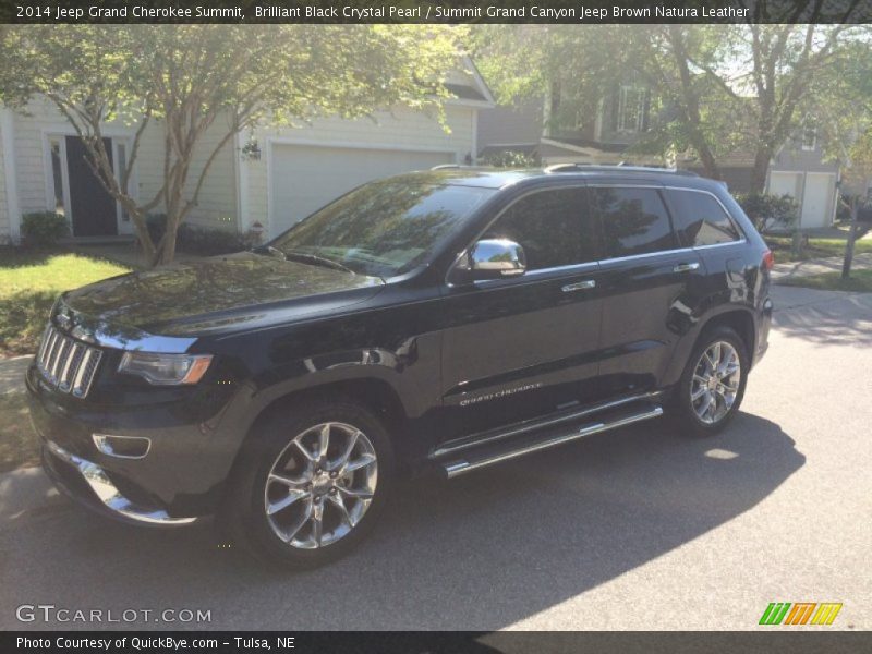 Brilliant Black Crystal Pearl / Summit Grand Canyon Jeep Brown Natura Leather 2014 Jeep Grand Cherokee Summit