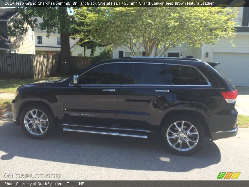 Brilliant Black Crystal Pearl / Summit Grand Canyon Jeep Brown Natura Leather 2014 Jeep Grand Cherokee Summit