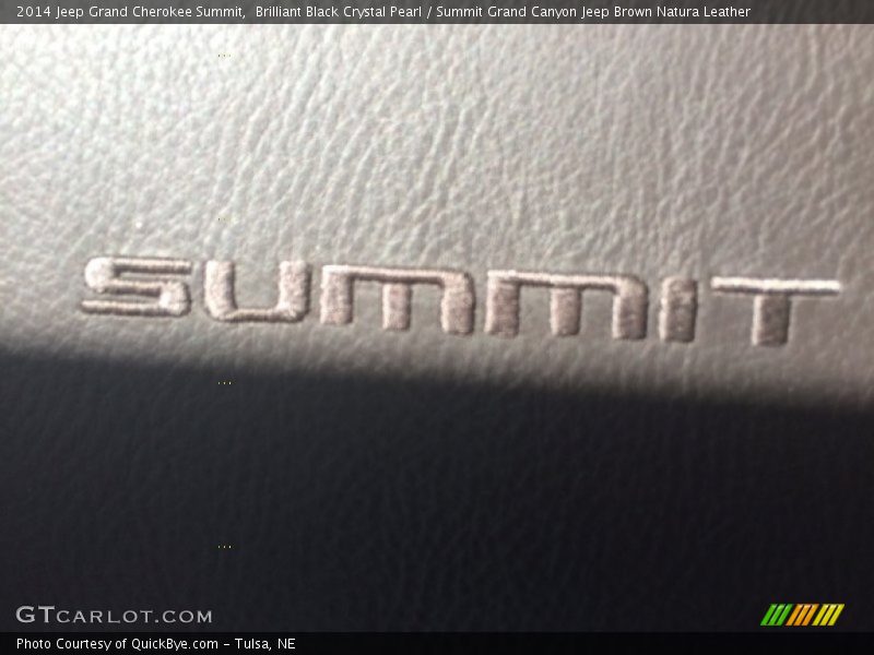 Brilliant Black Crystal Pearl / Summit Grand Canyon Jeep Brown Natura Leather 2014 Jeep Grand Cherokee Summit