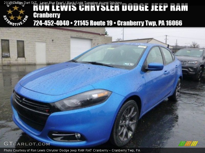 Laser Blue Pearl / Black/Light Tungsten Accent Stitching 2015 Dodge Dart SXT