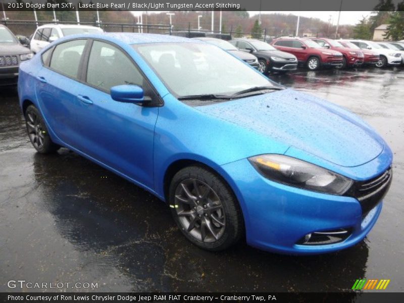 Laser Blue Pearl / Black/Light Tungsten Accent Stitching 2015 Dodge Dart SXT