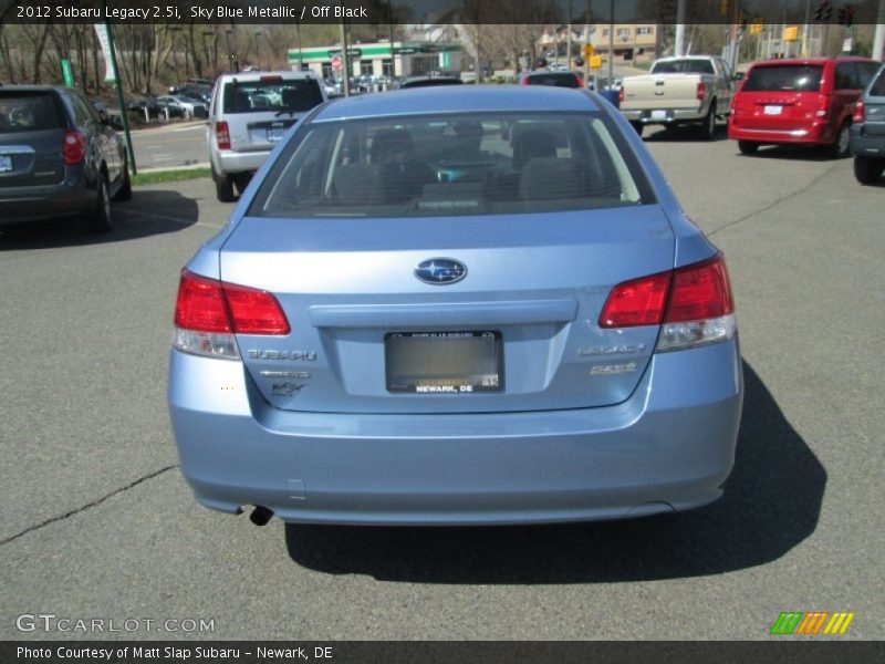Sky Blue Metallic / Off Black 2012 Subaru Legacy 2.5i