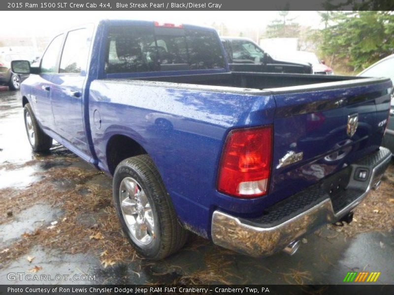 Blue Streak Pearl / Black/Diesel Gray 2015 Ram 1500 SLT Crew Cab 4x4