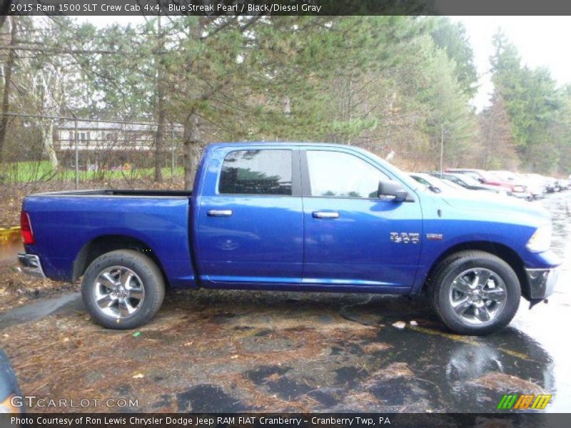 Blue Streak Pearl / Black/Diesel Gray 2015 Ram 1500 SLT Crew Cab 4x4