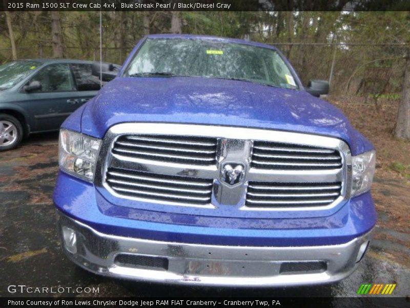 Blue Streak Pearl / Black/Diesel Gray 2015 Ram 1500 SLT Crew Cab 4x4