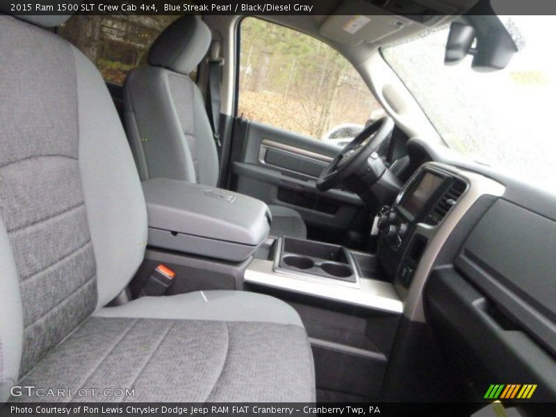 Blue Streak Pearl / Black/Diesel Gray 2015 Ram 1500 SLT Crew Cab 4x4