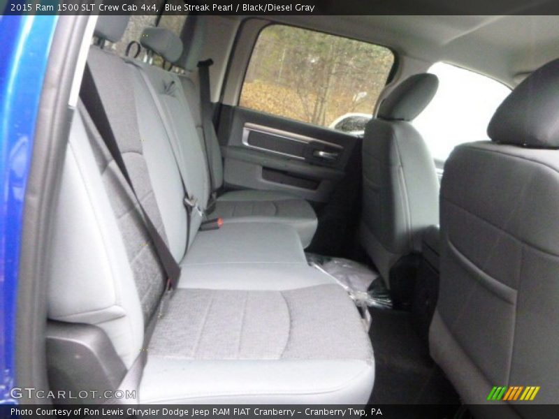 Blue Streak Pearl / Black/Diesel Gray 2015 Ram 1500 SLT Crew Cab 4x4