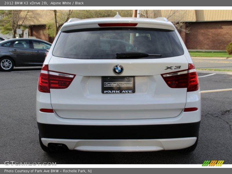 Alpine White / Black 2012 BMW X3 xDrive 28i