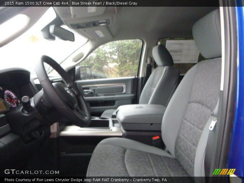 Blue Streak Pearl / Black/Diesel Gray 2015 Ram 1500 SLT Crew Cab 4x4