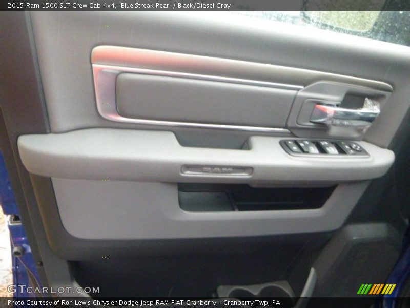 Blue Streak Pearl / Black/Diesel Gray 2015 Ram 1500 SLT Crew Cab 4x4