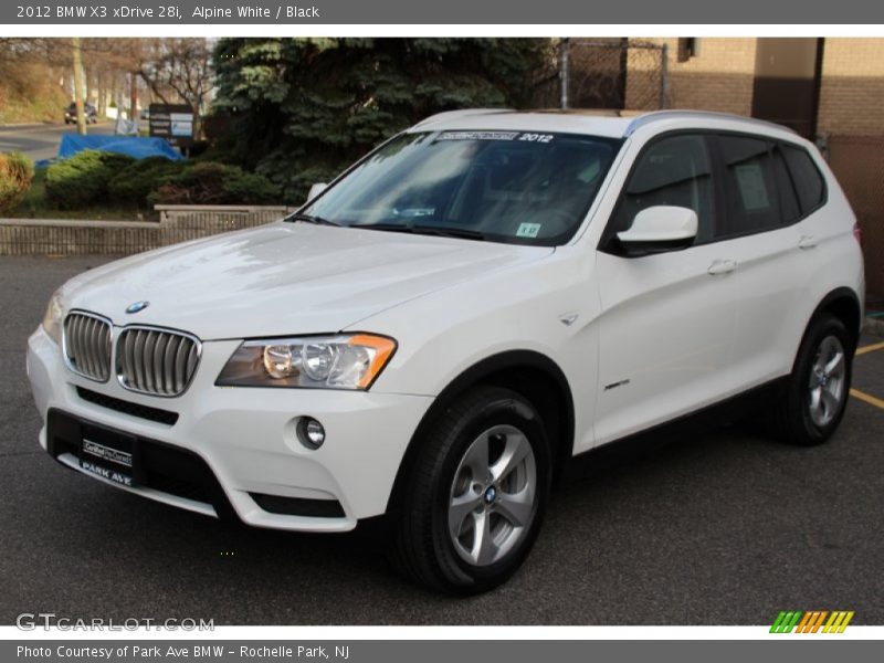 Alpine White / Black 2012 BMW X3 xDrive 28i