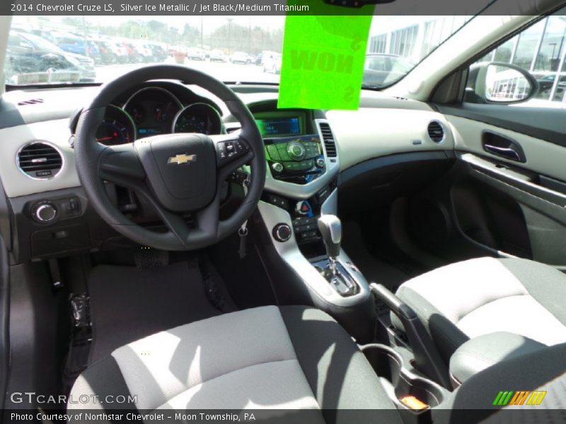 Silver Ice Metallic / Jet Black/Medium Titanium 2014 Chevrolet Cruze LS