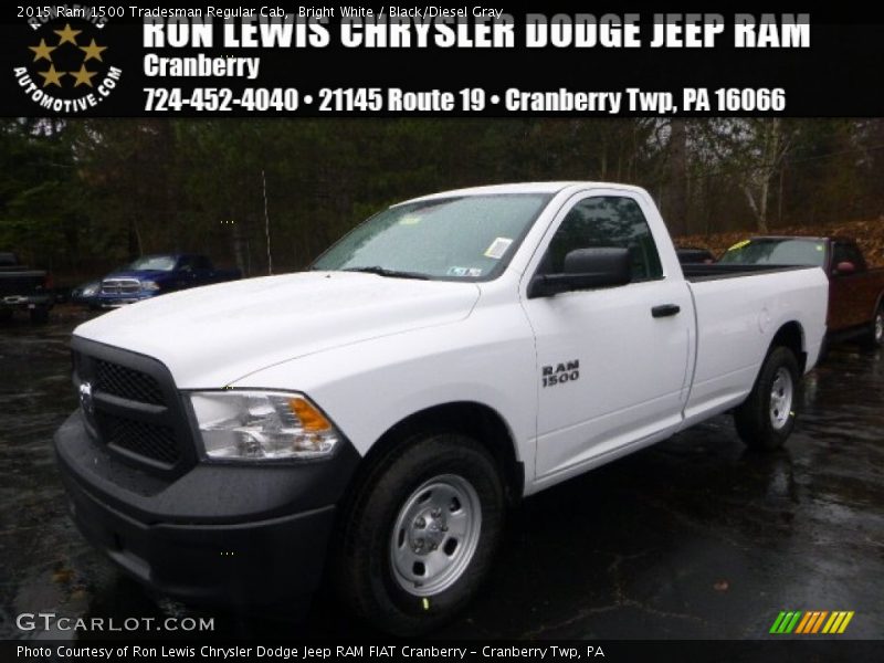 Bright White / Black/Diesel Gray 2015 Ram 1500 Tradesman Regular Cab