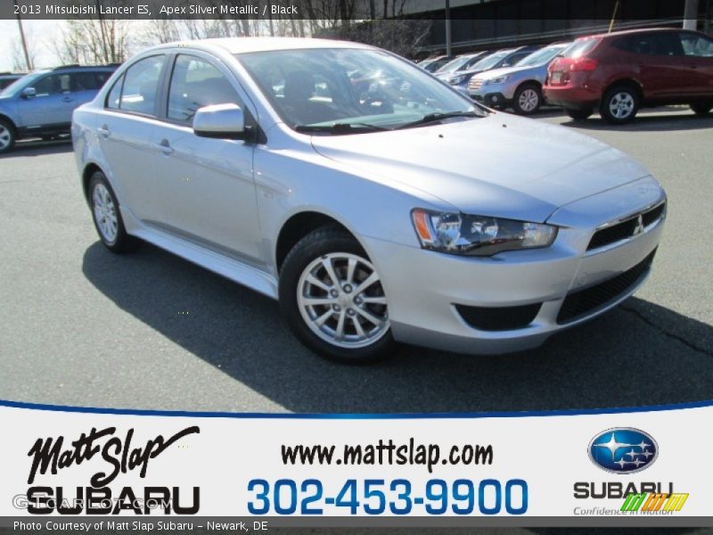 Apex Silver Metallic / Black 2013 Mitsubishi Lancer ES