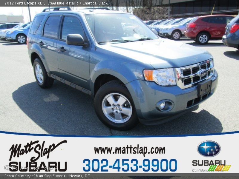 Steel Blue Metallic / Charcoal Black 2012 Ford Escape XLT