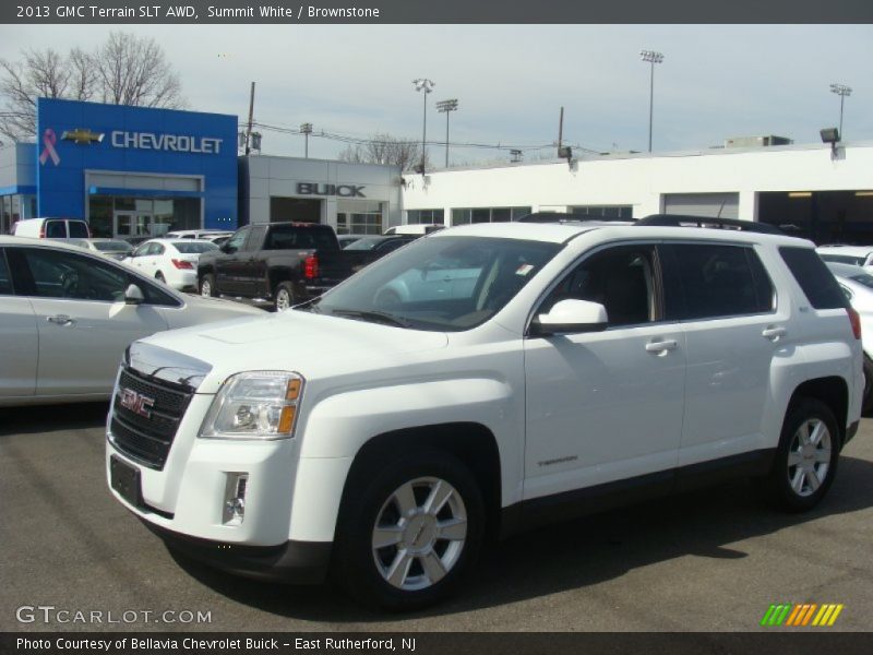 Summit White / Brownstone 2013 GMC Terrain SLT AWD