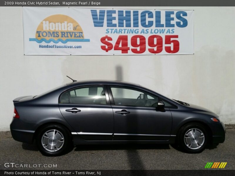 Magnetic Pearl / Beige 2009 Honda Civic Hybrid Sedan