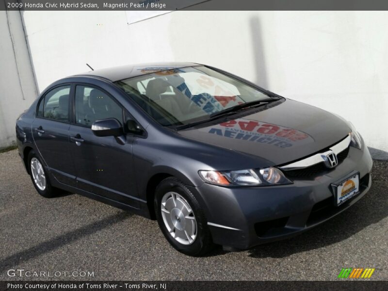Magnetic Pearl / Beige 2009 Honda Civic Hybrid Sedan