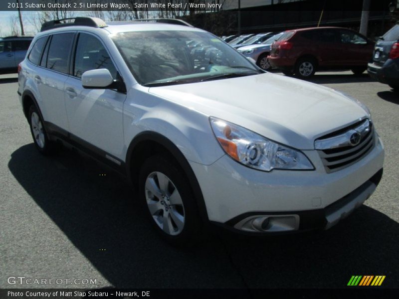 Satin White Pearl / Warm Ivory 2011 Subaru Outback 2.5i Limited Wagon