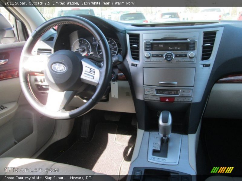 Satin White Pearl / Warm Ivory 2011 Subaru Outback 2.5i Limited Wagon