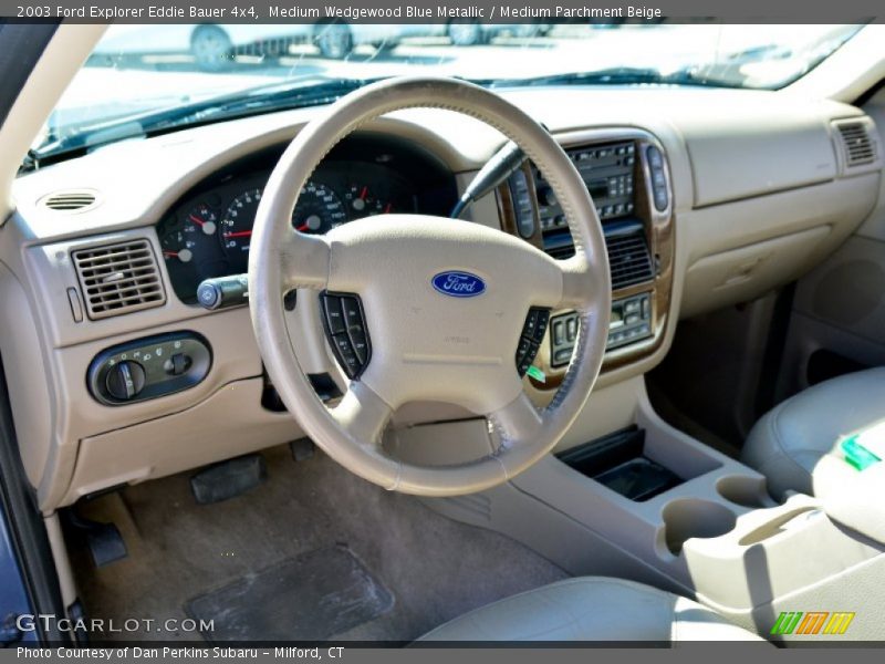 Medium Wedgewood Blue Metallic / Medium Parchment Beige 2003 Ford Explorer Eddie Bauer 4x4