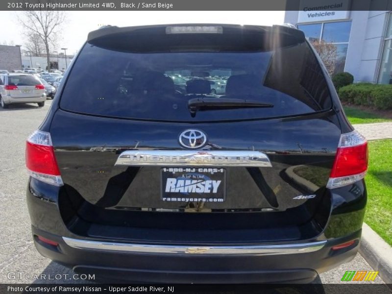 Black / Sand Beige 2012 Toyota Highlander Limited 4WD
