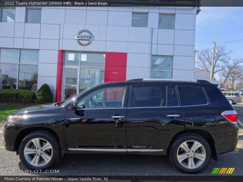 Black / Sand Beige 2012 Toyota Highlander Limited 4WD