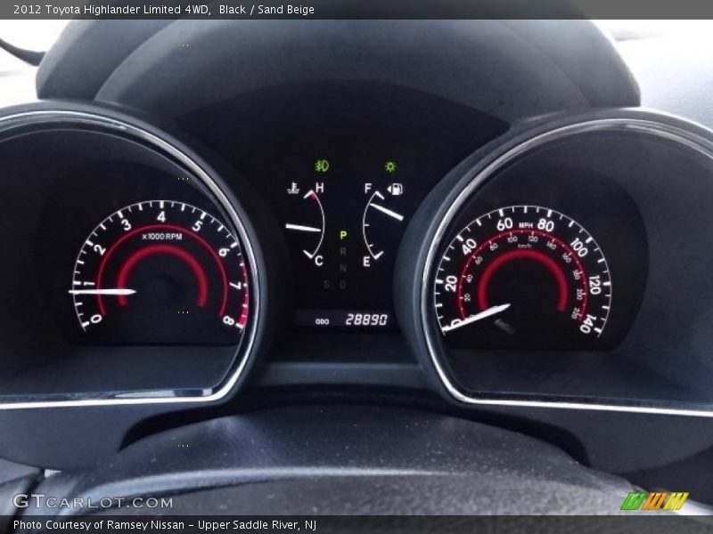 Black / Sand Beige 2012 Toyota Highlander Limited 4WD
