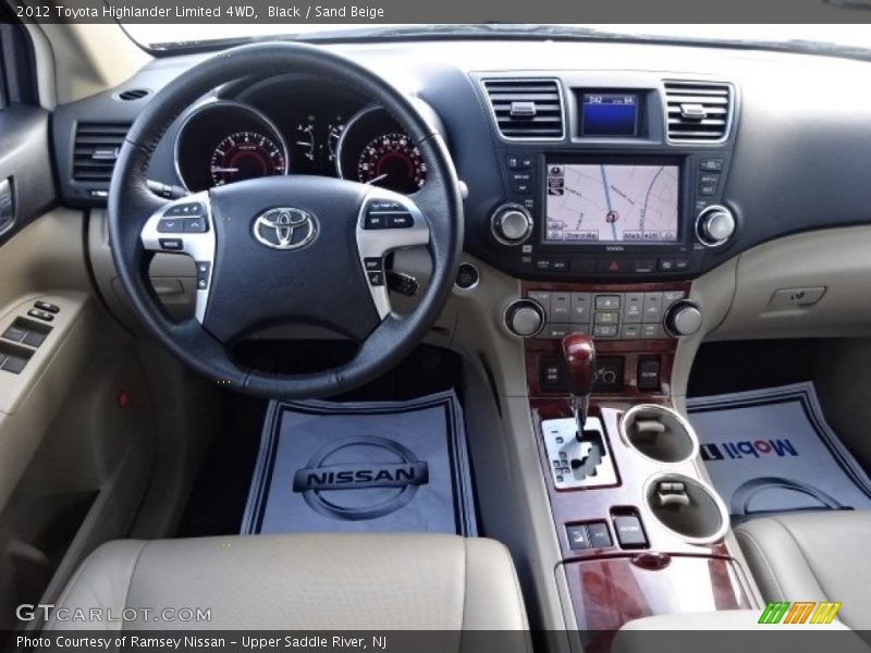 Black / Sand Beige 2012 Toyota Highlander Limited 4WD