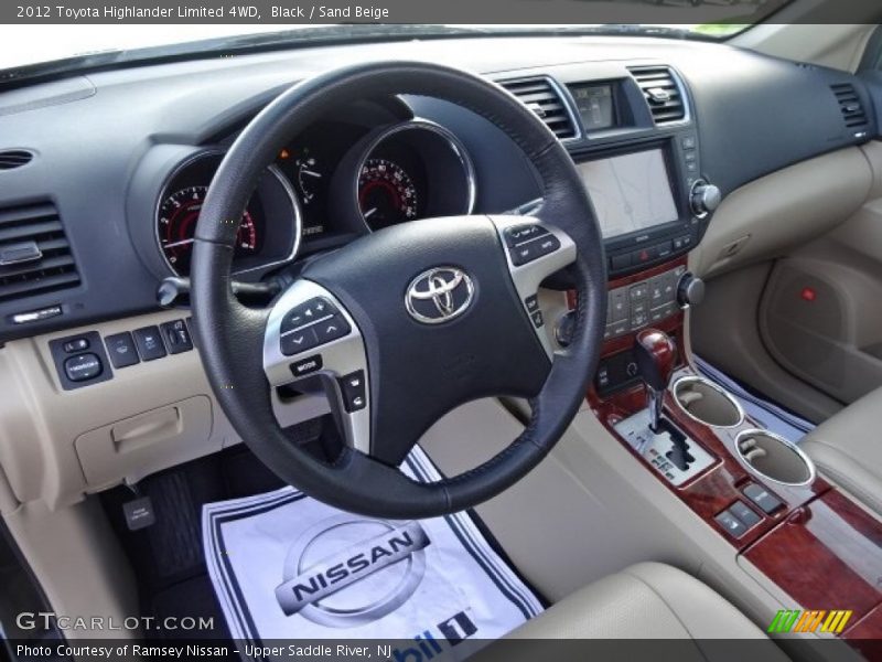 Black / Sand Beige 2012 Toyota Highlander Limited 4WD