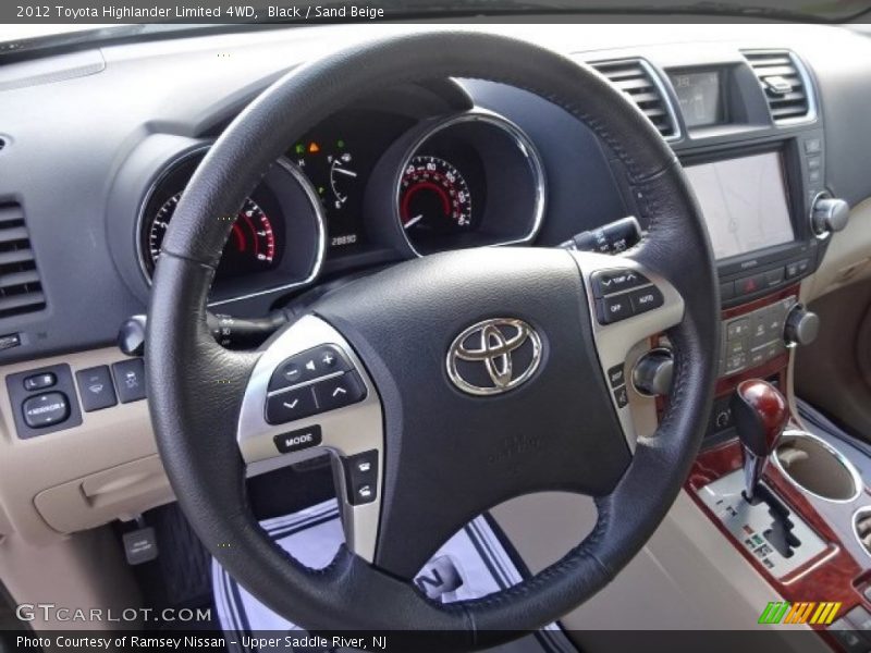 Black / Sand Beige 2012 Toyota Highlander Limited 4WD