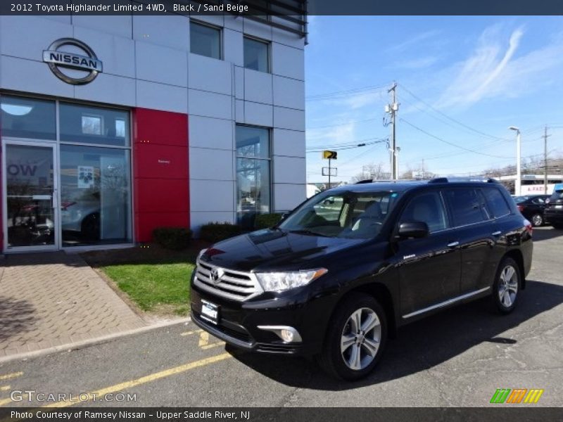 Black / Sand Beige 2012 Toyota Highlander Limited 4WD