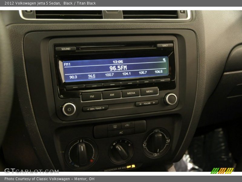 Black / Titan Black 2012 Volkswagen Jetta S Sedan