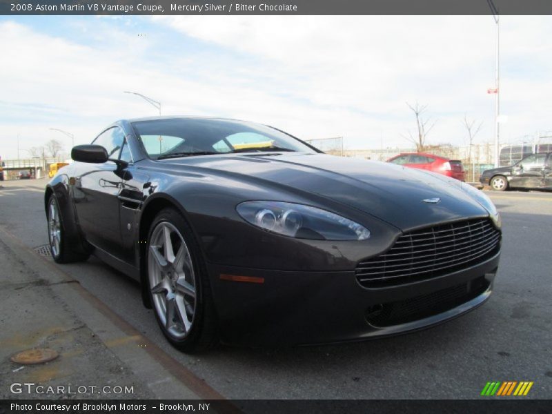 Mercury Silver / Bitter Chocolate 2008 Aston Martin V8 Vantage Coupe
