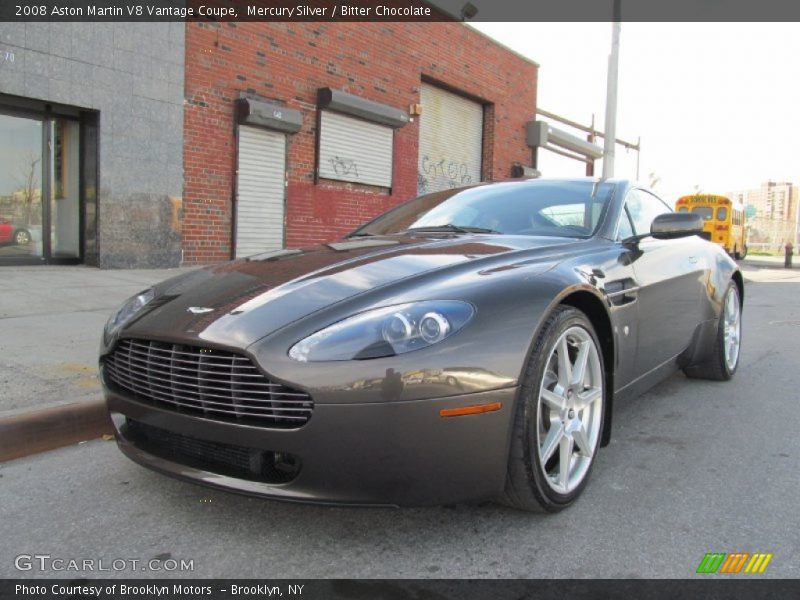Mercury Silver / Bitter Chocolate 2008 Aston Martin V8 Vantage Coupe