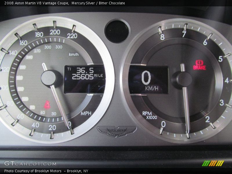 Mercury Silver / Bitter Chocolate 2008 Aston Martin V8 Vantage Coupe
