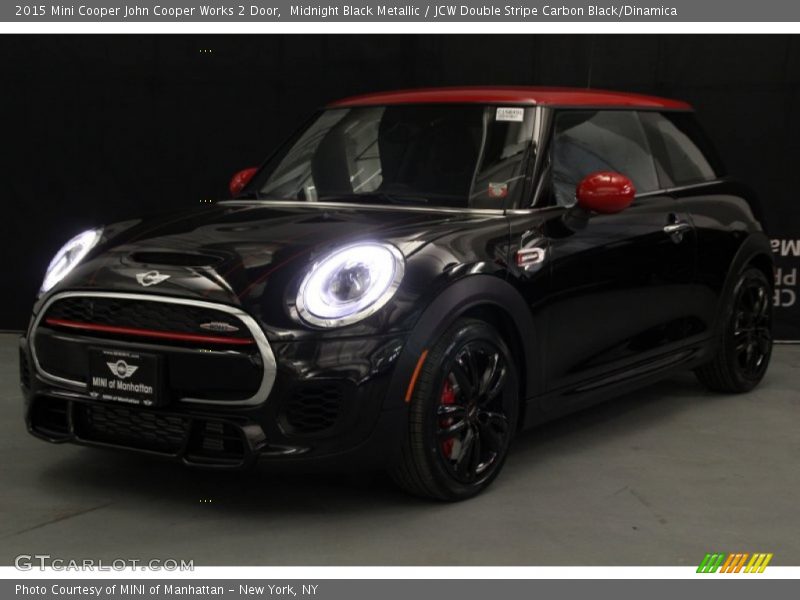 Midnight Black Metallic / JCW Double Stripe Carbon Black/Dinamica 2015 Mini Cooper John Cooper Works 2 Door