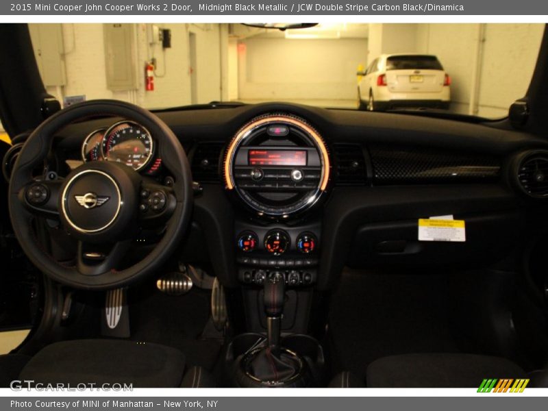 Midnight Black Metallic / JCW Double Stripe Carbon Black/Dinamica 2015 Mini Cooper John Cooper Works 2 Door