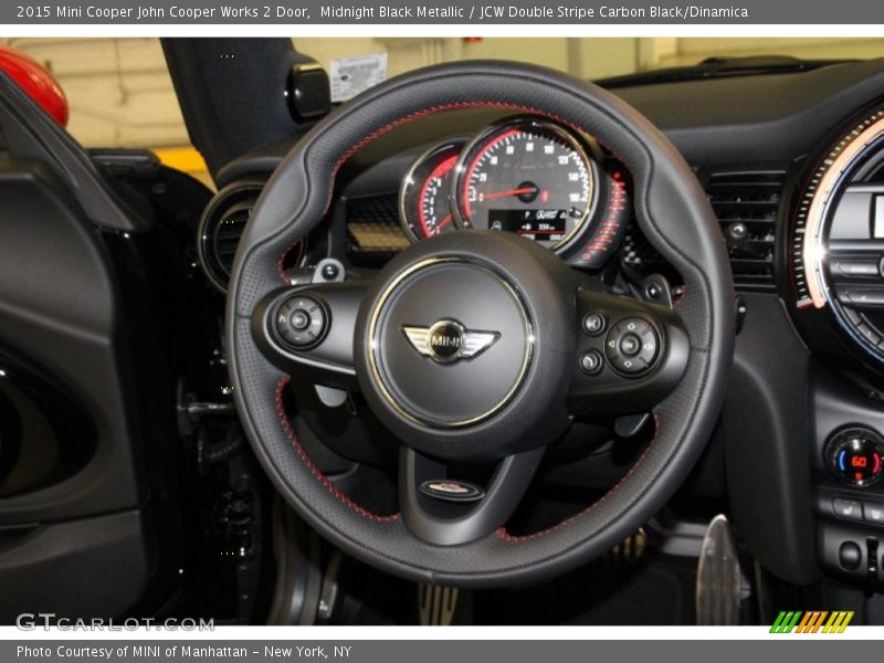 Midnight Black Metallic / JCW Double Stripe Carbon Black/Dinamica 2015 Mini Cooper John Cooper Works 2 Door