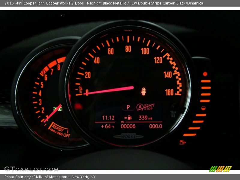 Midnight Black Metallic / JCW Double Stripe Carbon Black/Dinamica 2015 Mini Cooper John Cooper Works 2 Door