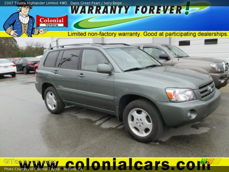 Oasis Green Pearl / Ivory Beige 2007 Toyota Highlander Limited 4WD
