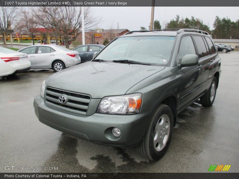 Oasis Green Pearl / Ivory Beige 2007 Toyota Highlander Limited 4WD