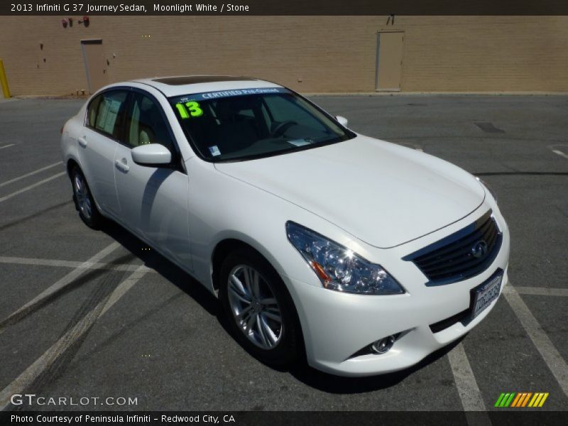 Moonlight White / Stone 2013 Infiniti G 37 Journey Sedan