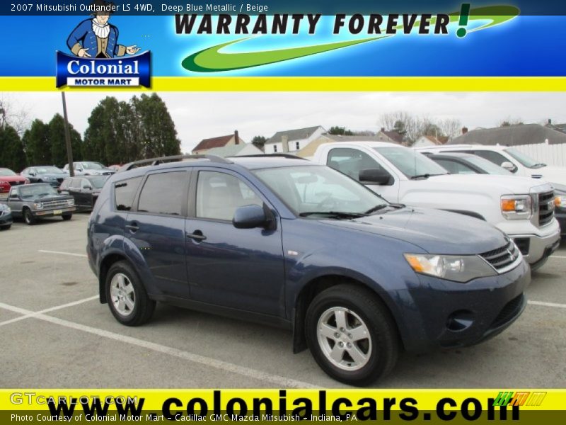 Deep Blue Metallic / Beige 2007 Mitsubishi Outlander LS 4WD