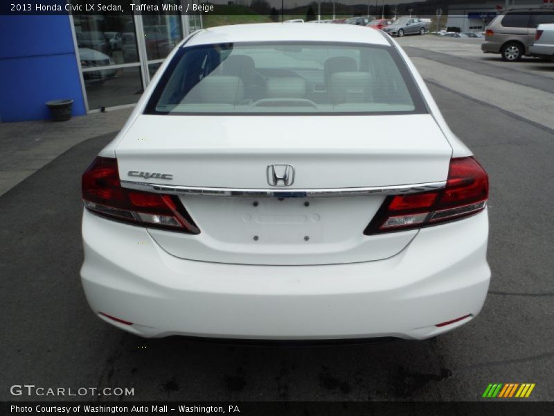 Taffeta White / Beige 2013 Honda Civic LX Sedan