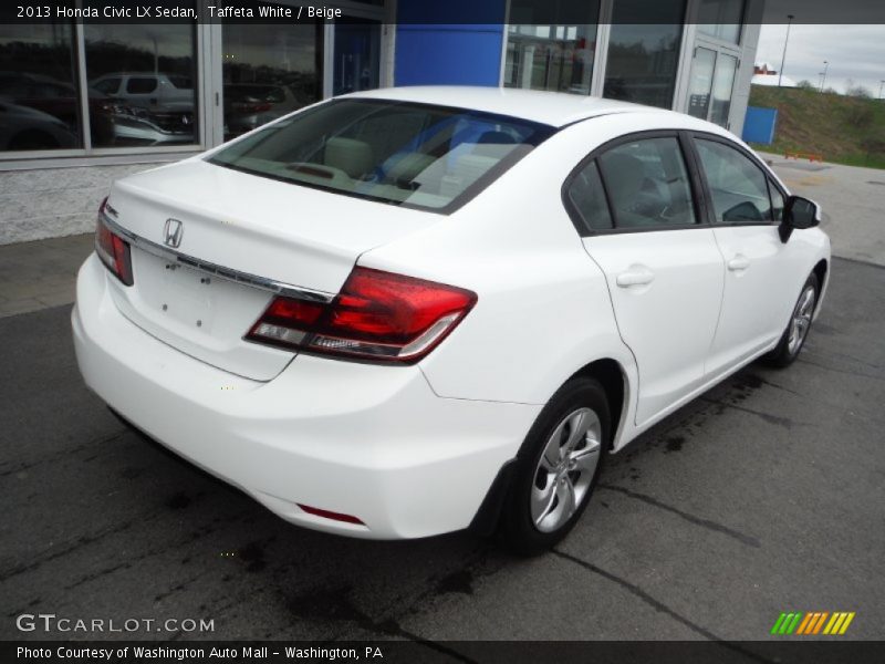 Taffeta White / Beige 2013 Honda Civic LX Sedan