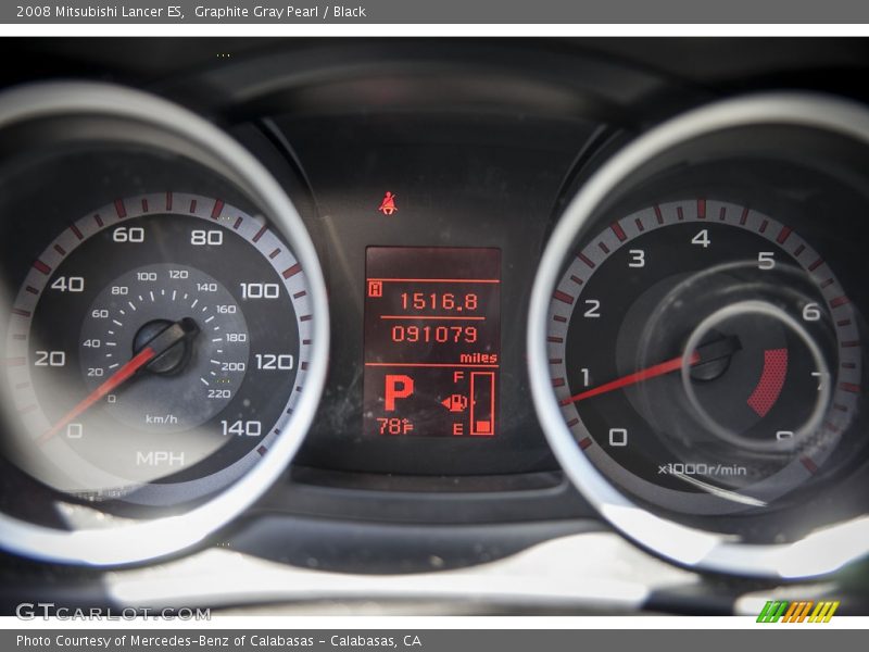 Graphite Gray Pearl / Black 2008 Mitsubishi Lancer ES